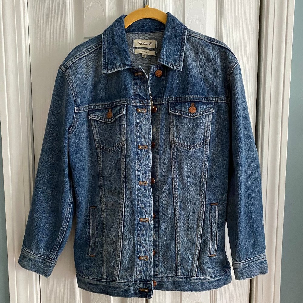NWT Madewell Wortham Wash Oversized Denim …